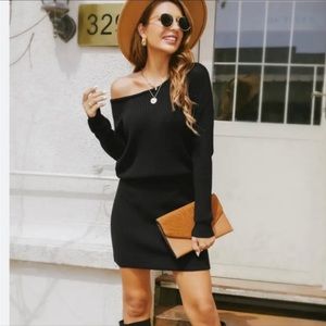 One Shoulder Sweater Dress